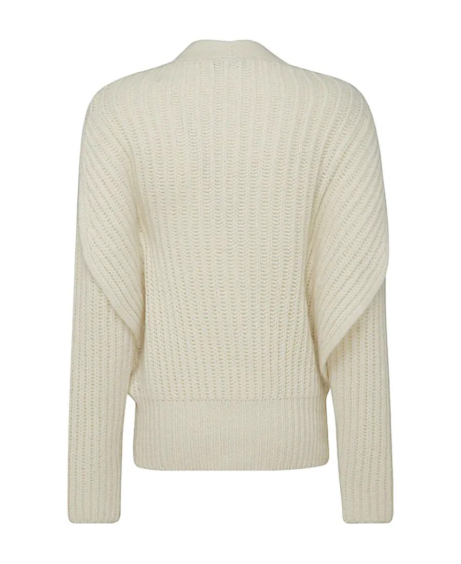 Ribbed-Knit Buttoned Cardigan