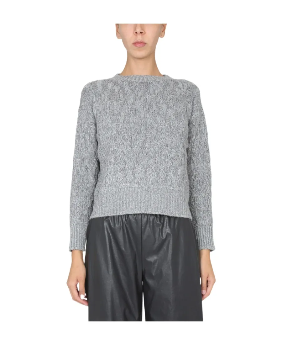 Lurex Detailed Cable Knitted Jumper
