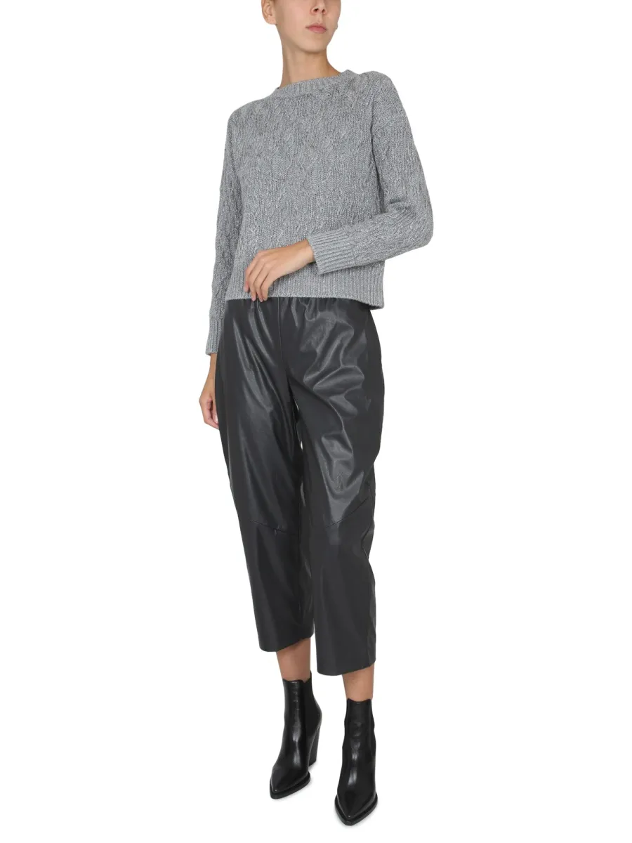Lurex Detailed Cable Knitted Jumper