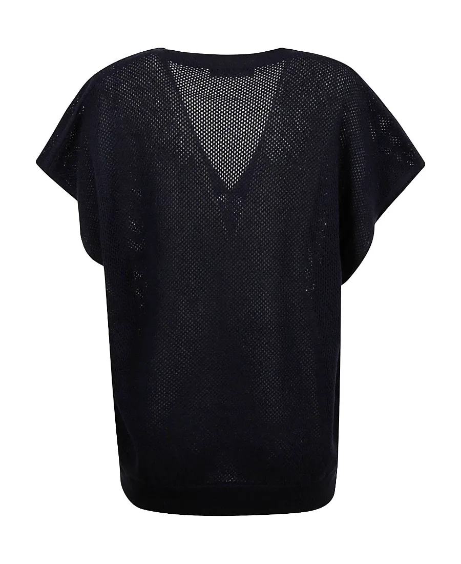 V-Neck Openwork Top
