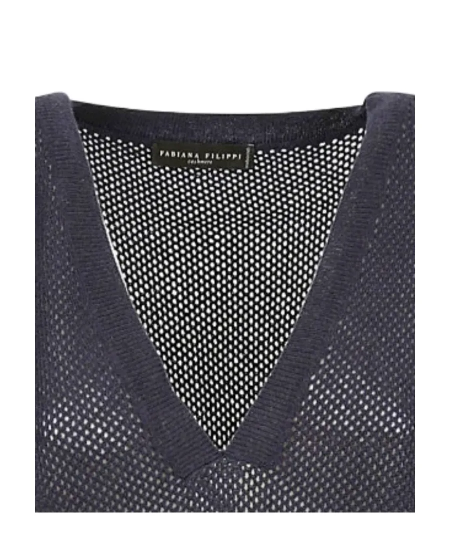V-Neck Openwork Top