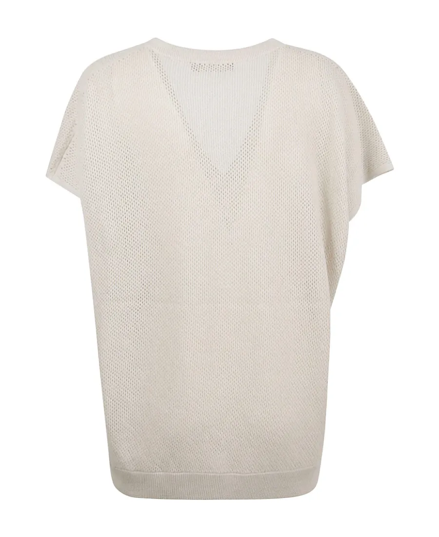 V-Neck Openwork Top
