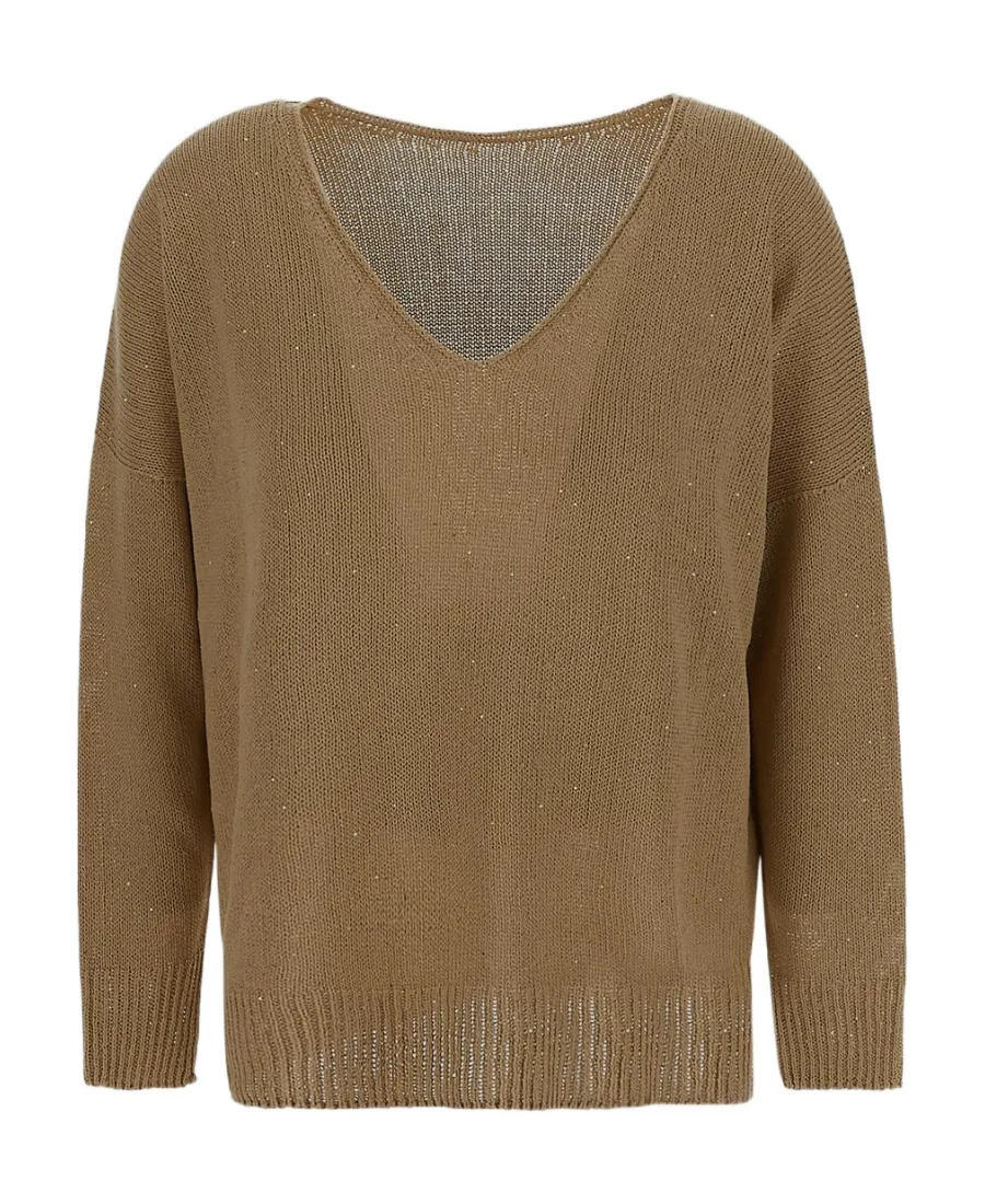 V-Neck Long-Sleeved Sweater