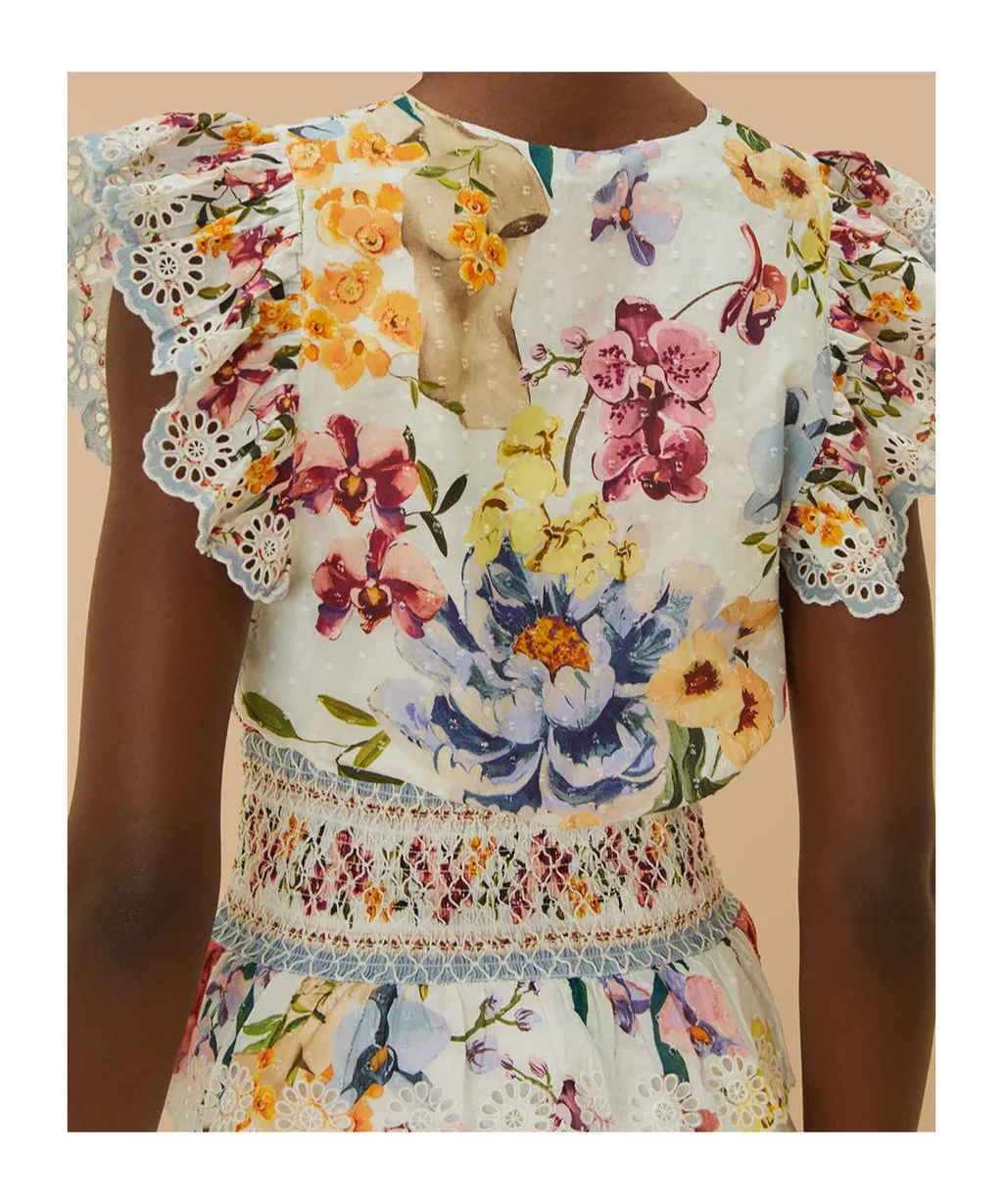 Greek Garden Printed Blouse