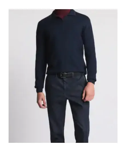 Wool Knit Zip Polo Shirt