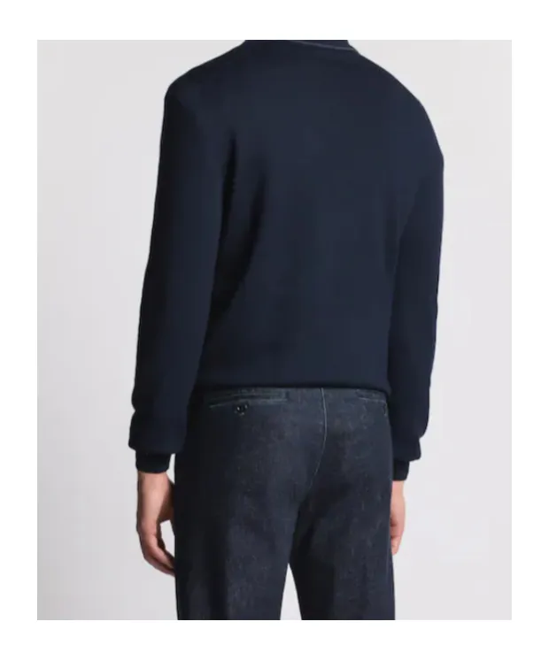 Wool Knit Zip Polo Shirt