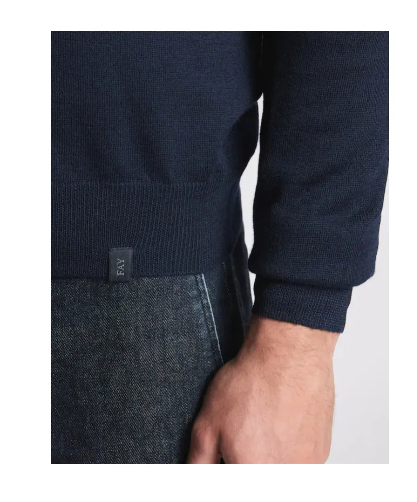 Wool Knit Zip Polo Shirt