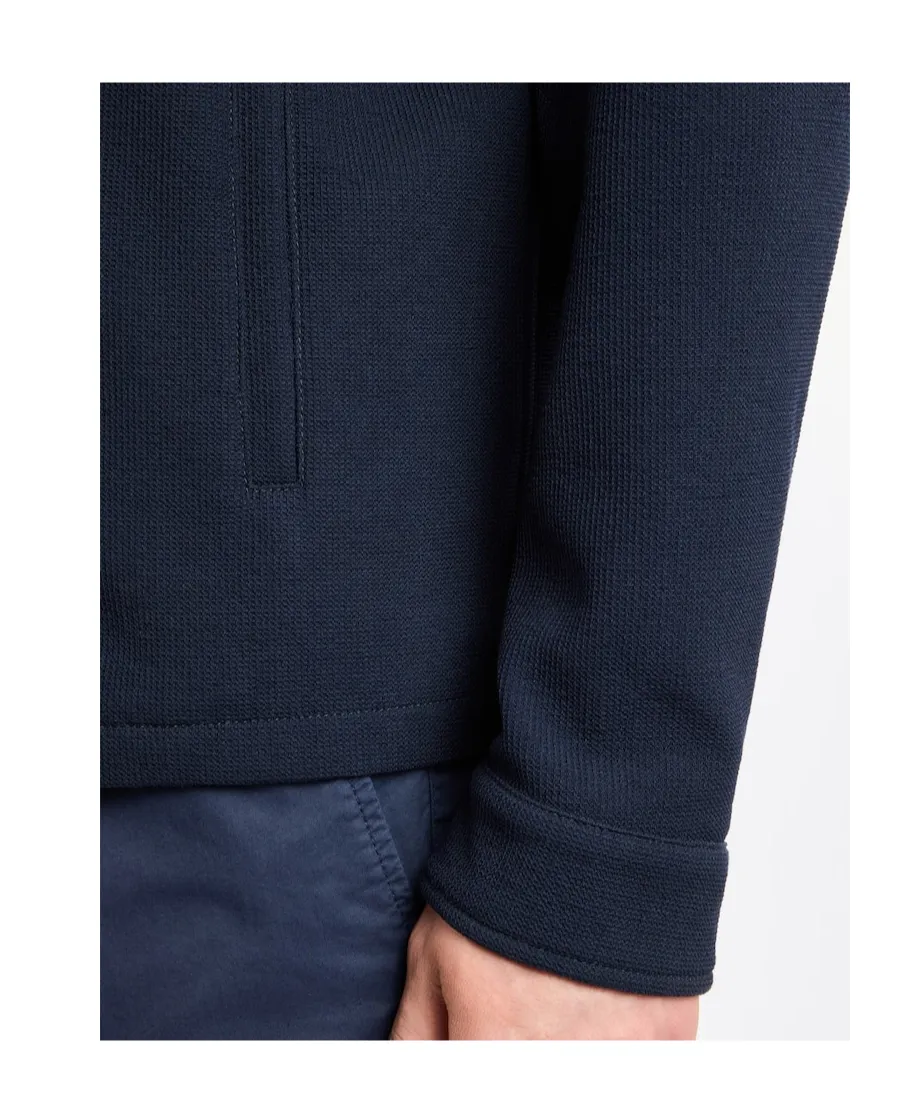 Pocket-Detailed Waffle-Knit Jacket