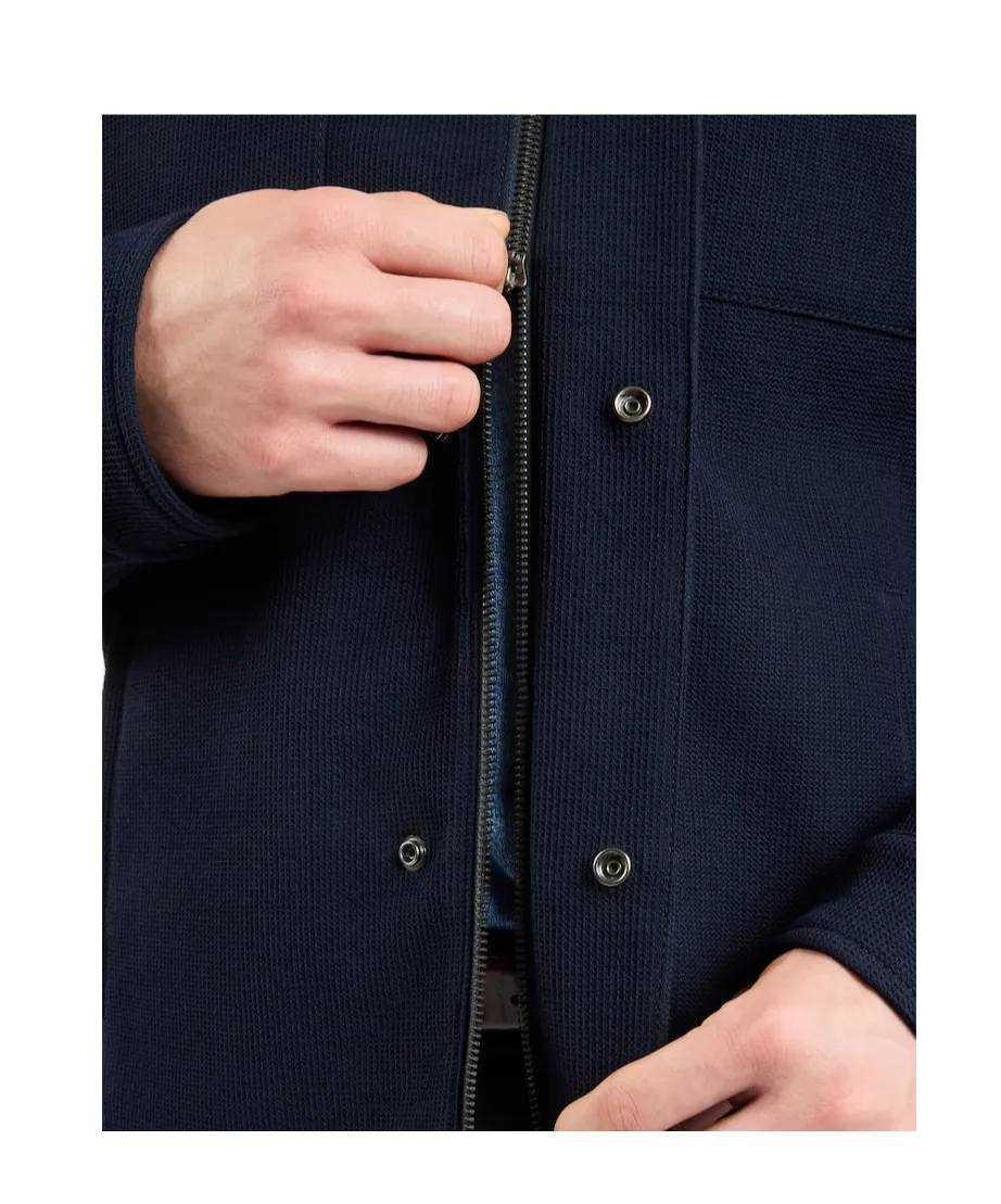 Pocket-Detailed Waffle-Knit Jacket