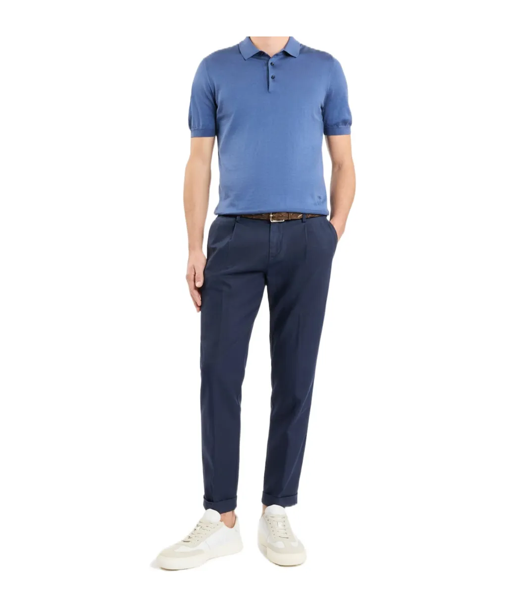 Short-Sleeve Knitted Polo Shirt