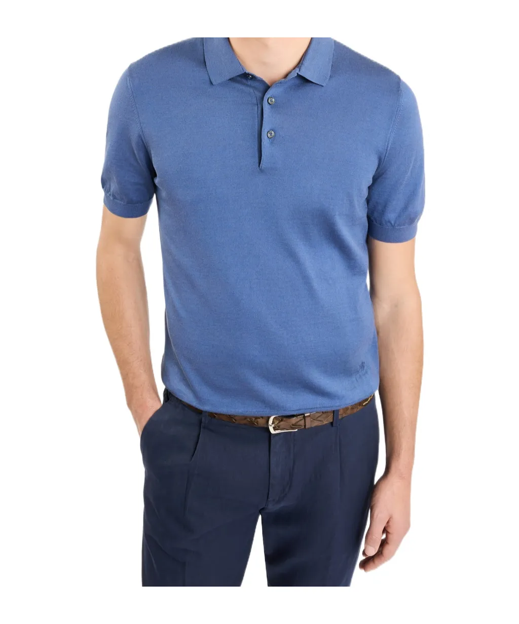 Short-Sleeve Knitted Polo Shirt