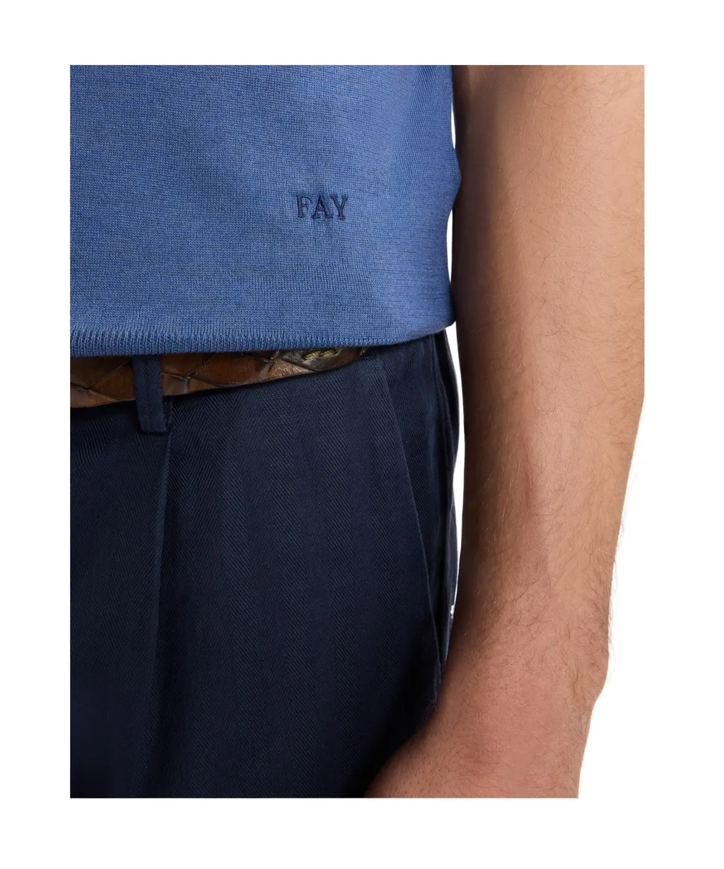 Short-Sleeve Knitted Polo Shirt
