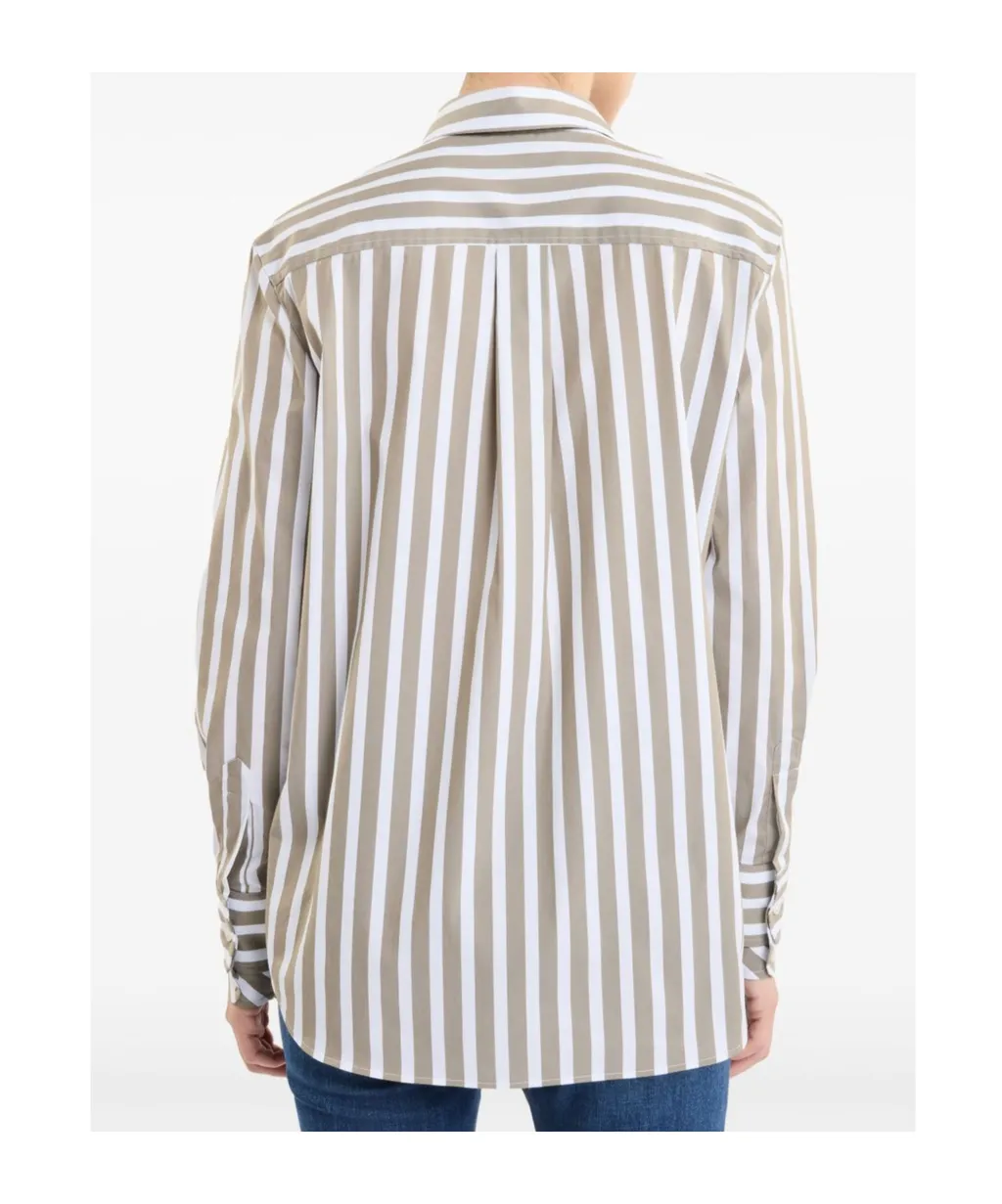 Striped Sail Collar Shirt