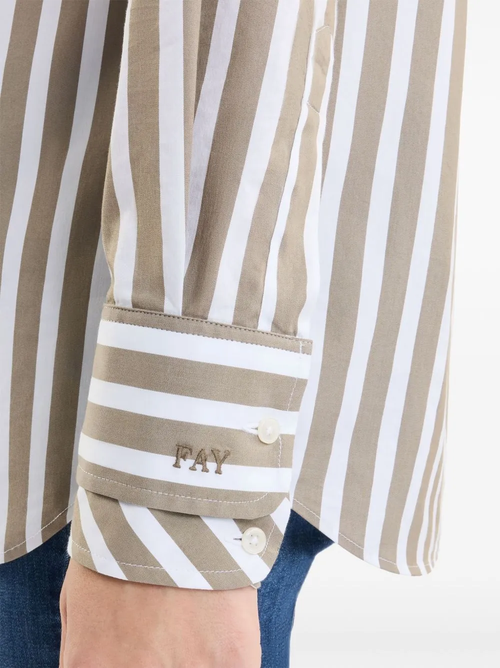 Striped Sail Collar Shirt