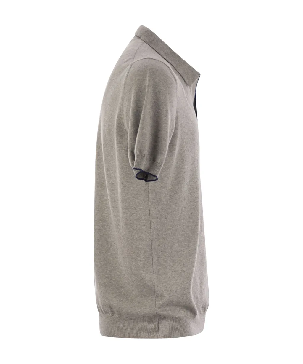 Buttonless Knit Polo Shirt