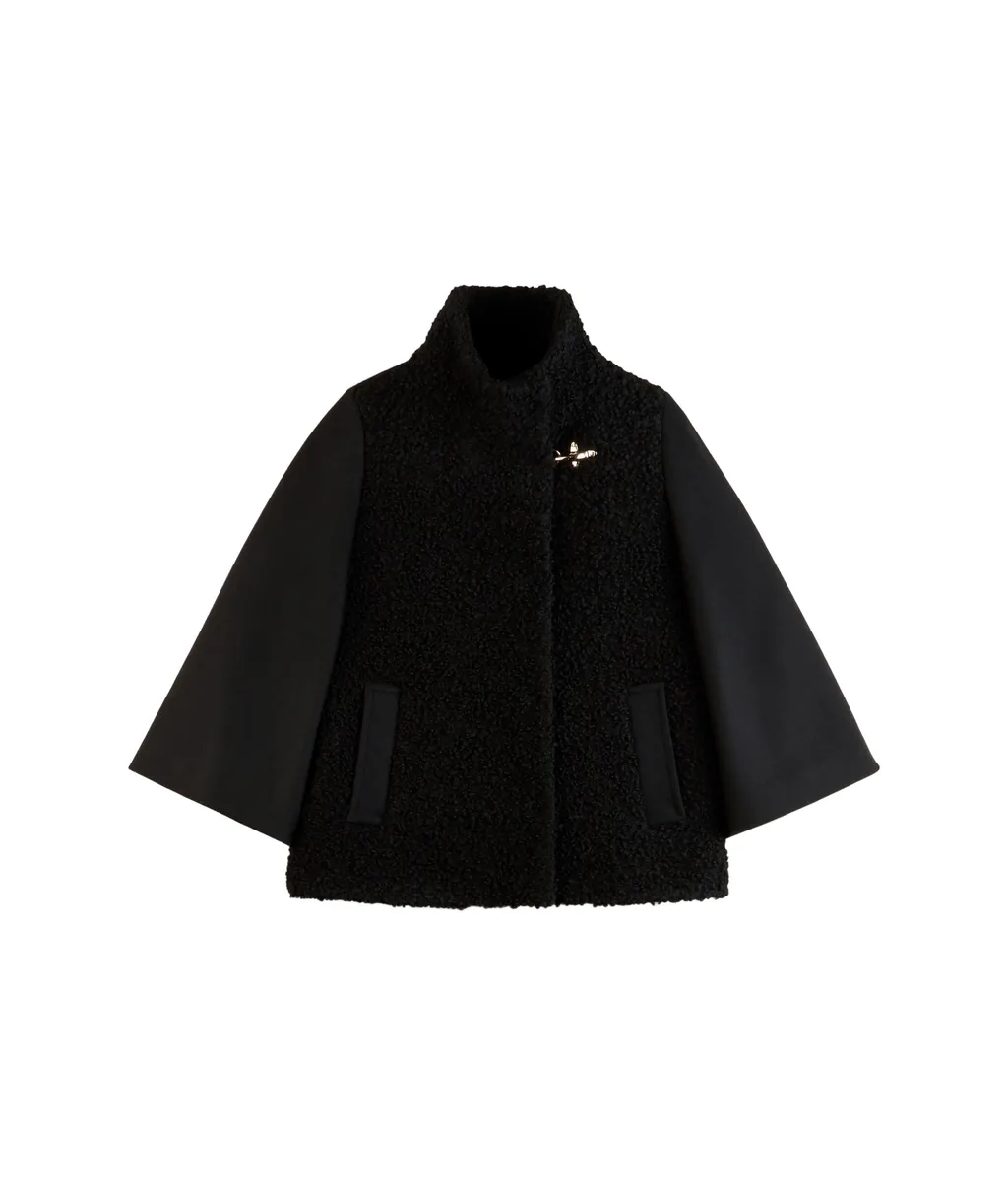 Bouclé-Detailed Coat