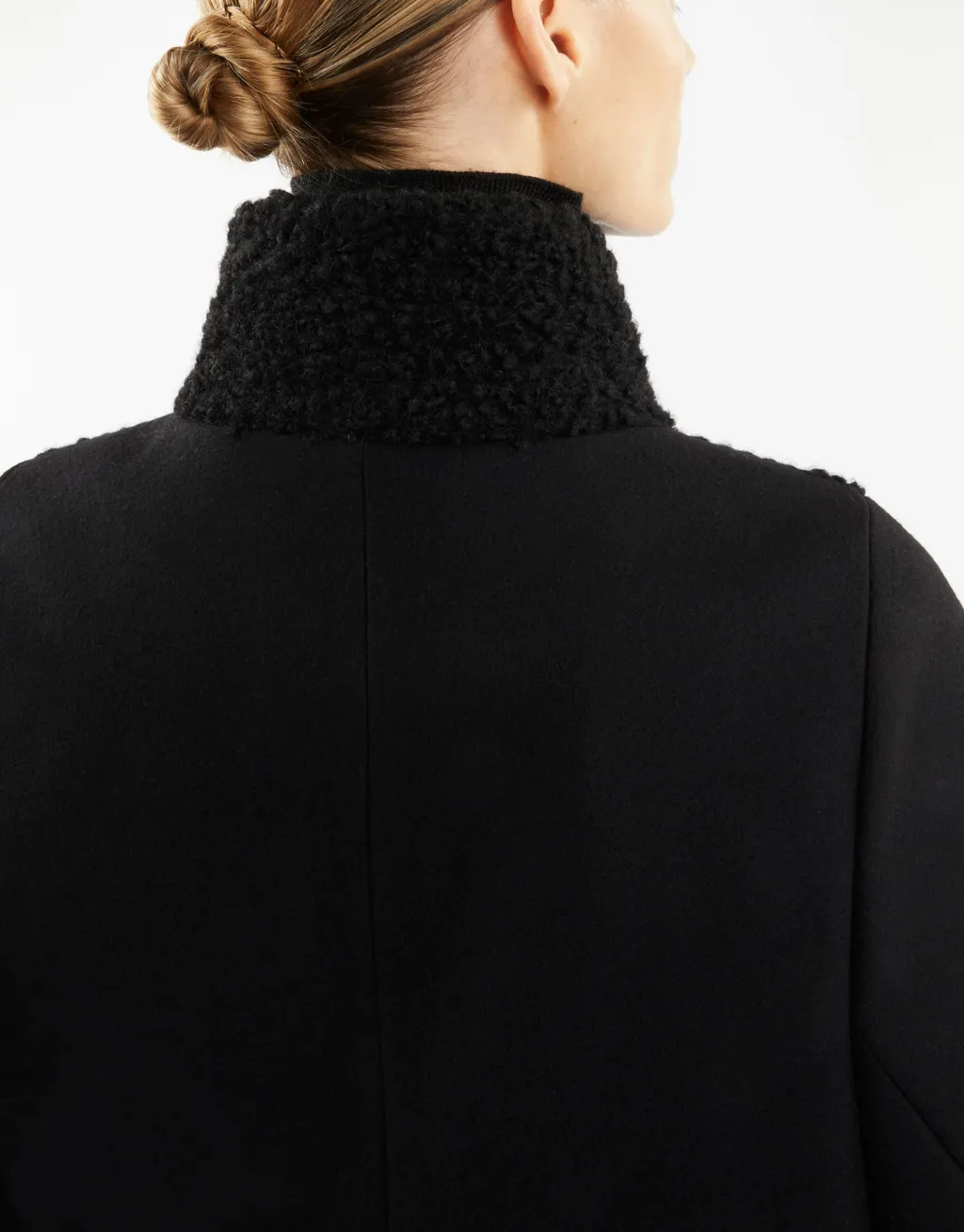 Bouclé-Detailed Coat