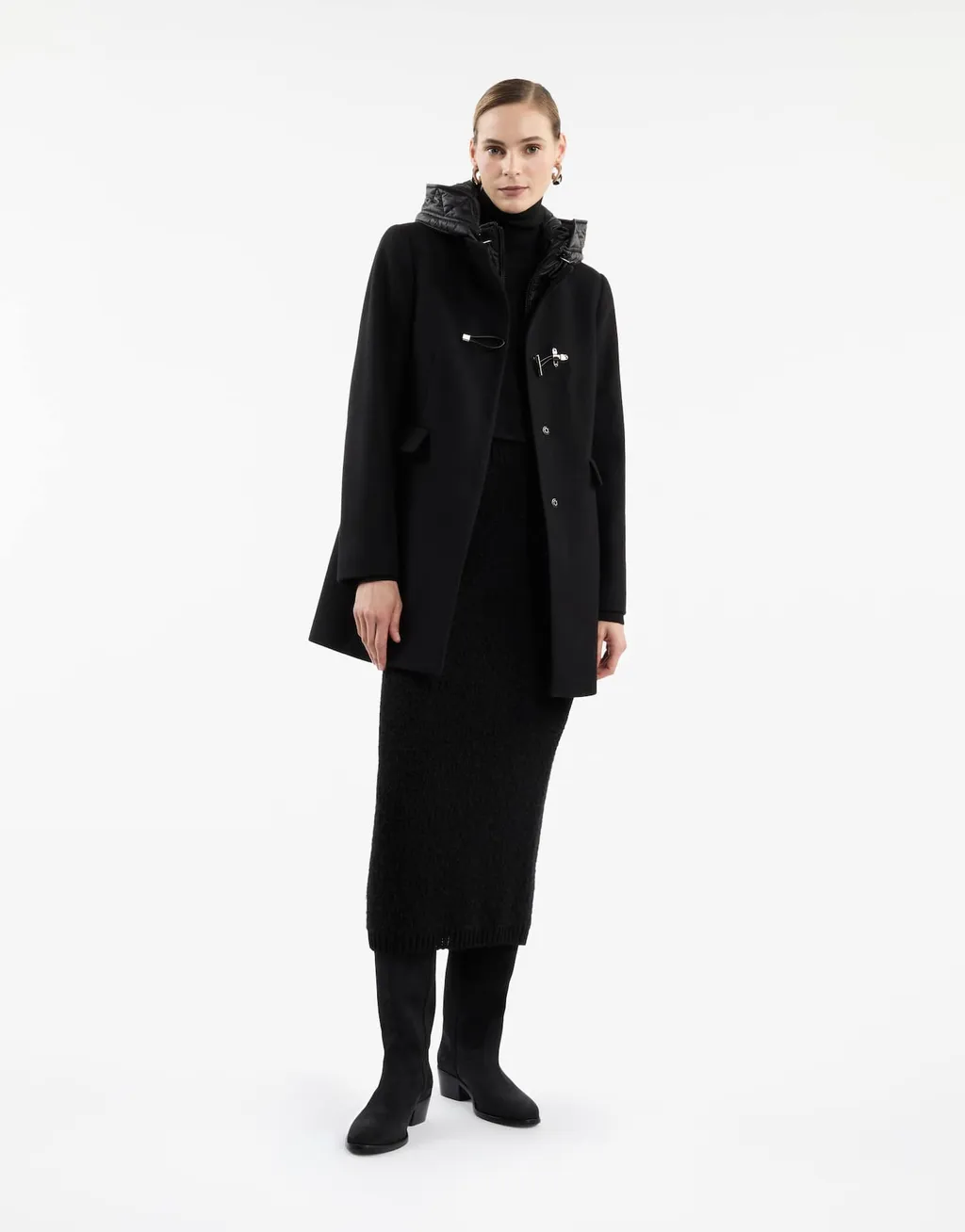 Long-Sleeved Hooded Coat