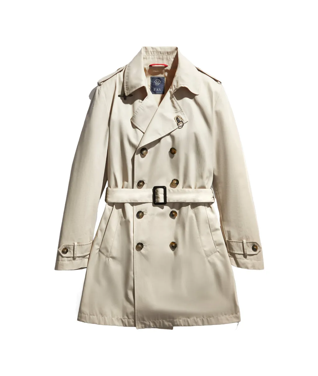 Double-Breasted Belted Trench Coat