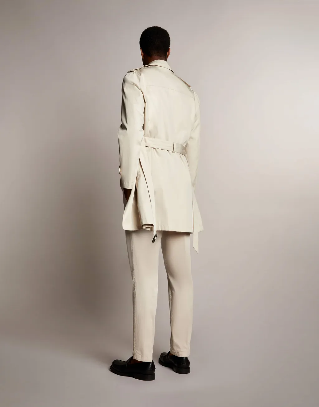 Double-Breasted Belted Trench Coat