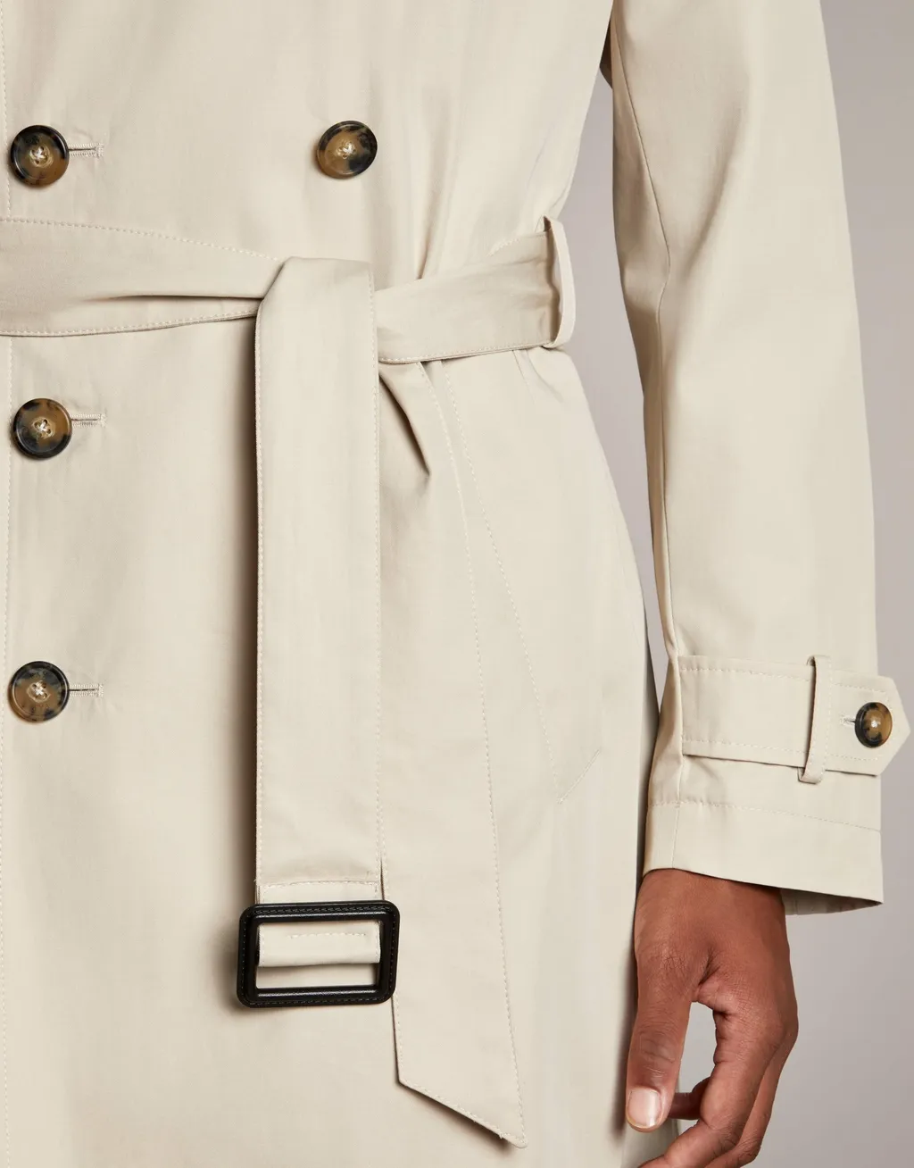 Double-Breasted Belted Trench Coat