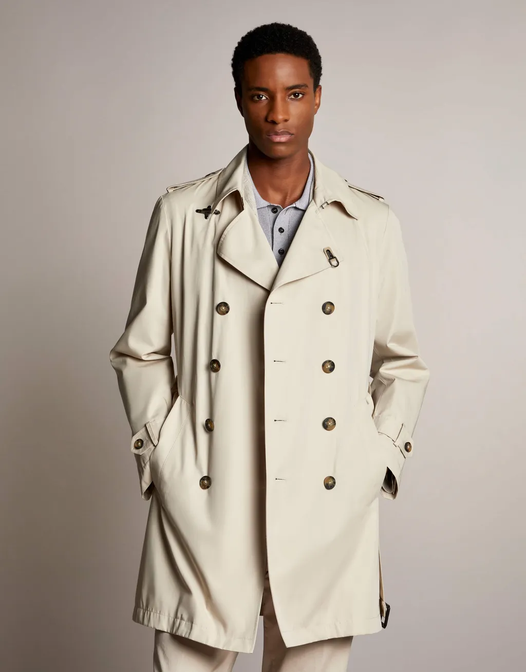 Double-Breasted Belted Trench Coat