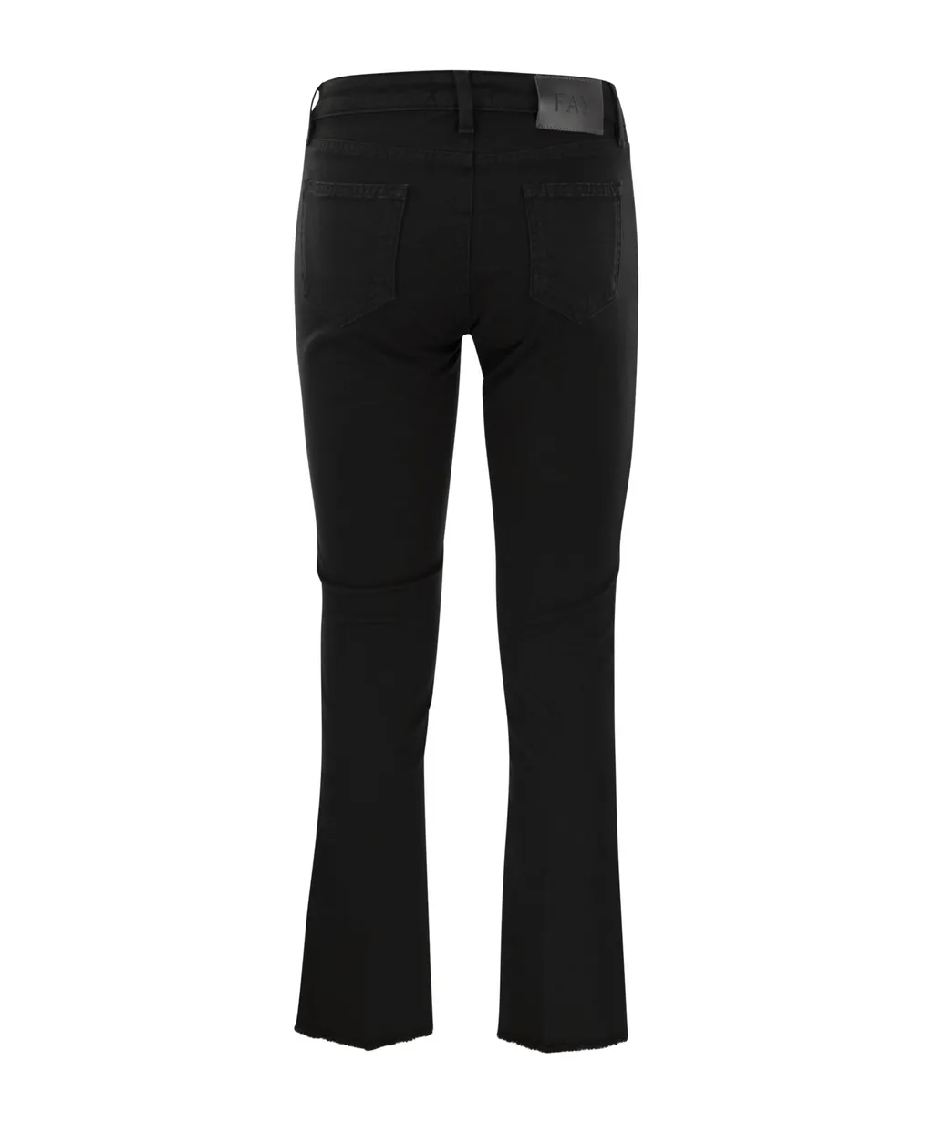 Frayed Hem 5-Pocket Pants