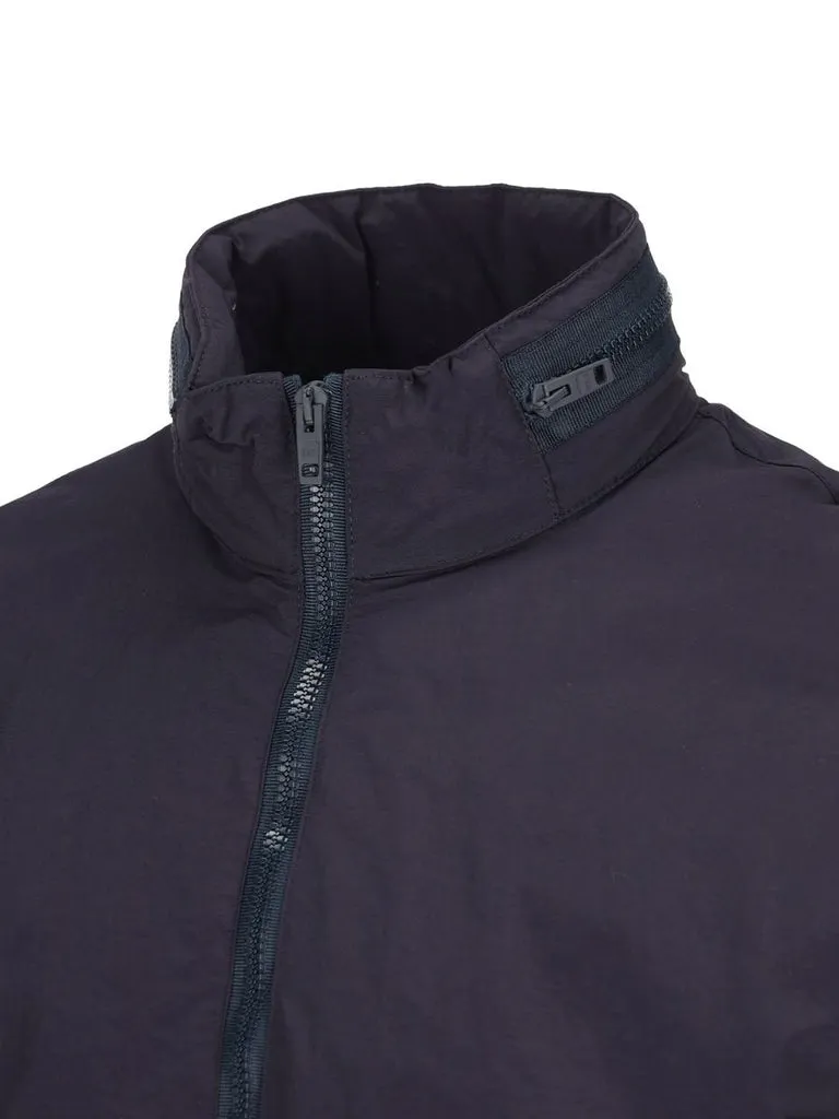 High-Neck Zip-Front Bomber Jacket
