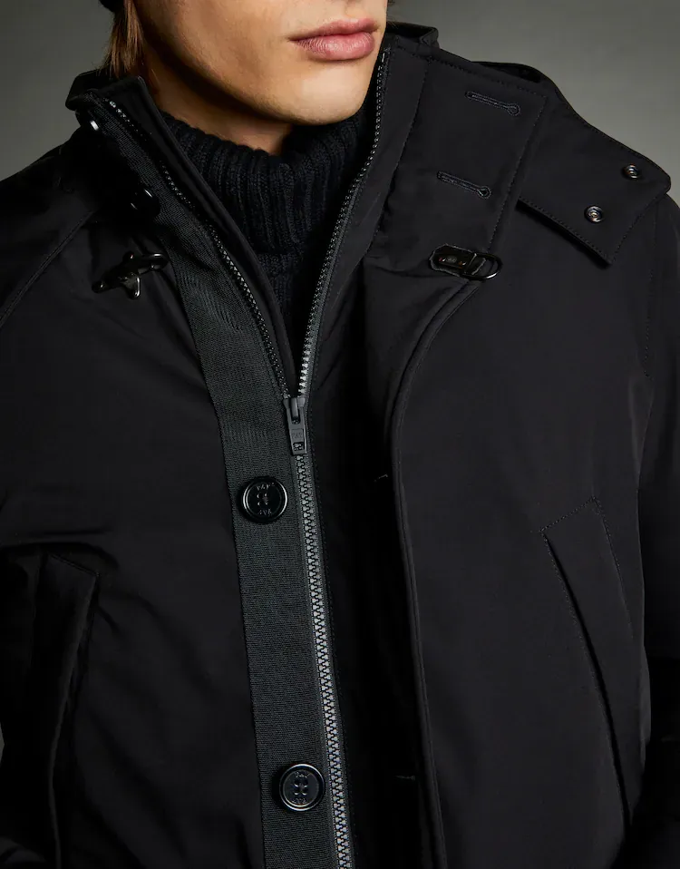 Technical Fabric Hooded Jacket