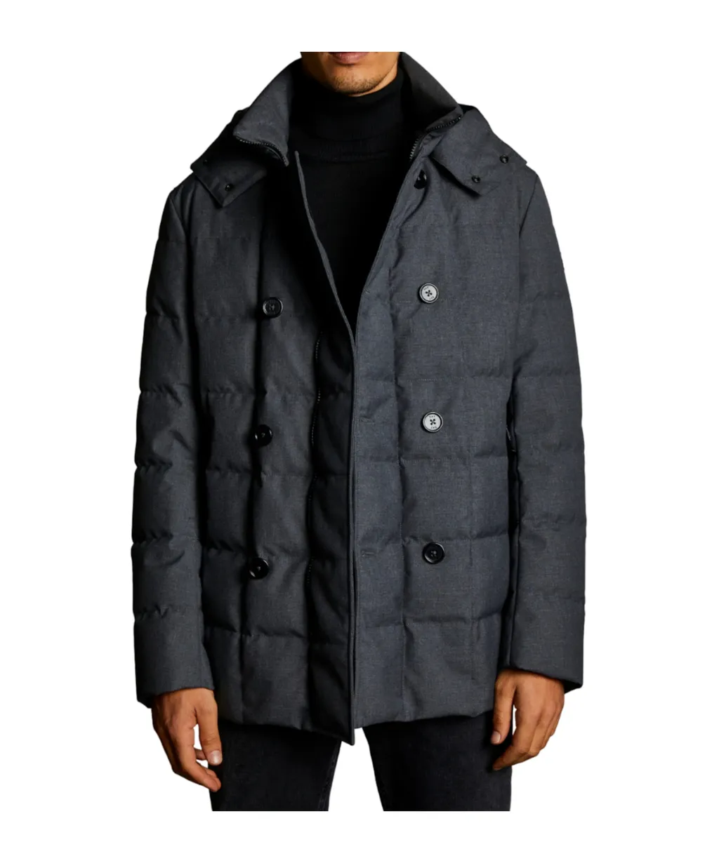 Long-Sleeved Quilted Down Jacket