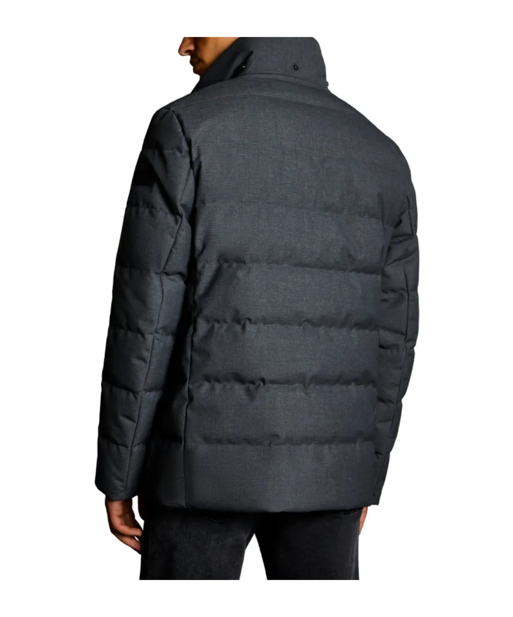Long-Sleeved Quilted Down Jacket