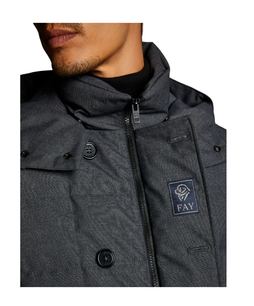 Long-Sleeved Quilted Down Jacket