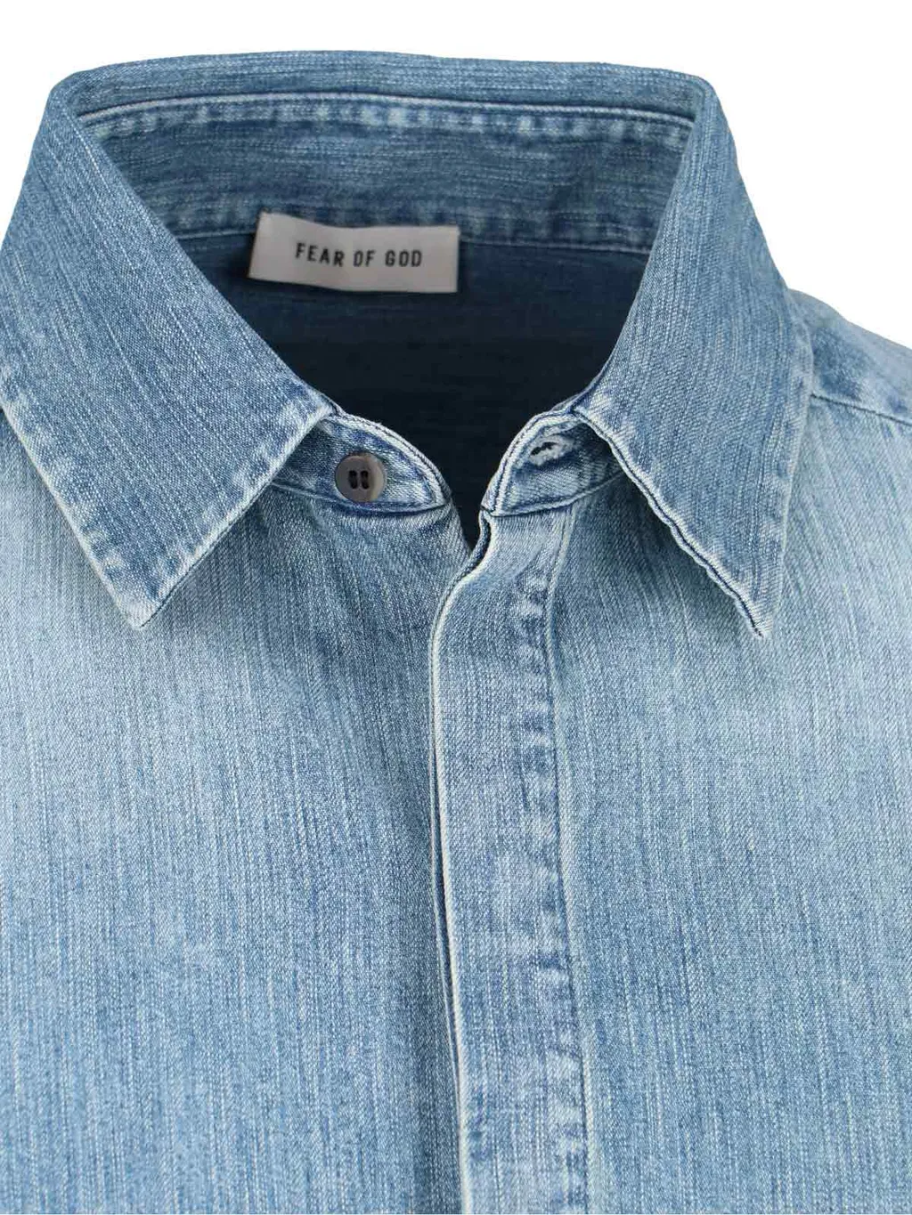 Curved Hem Denim Shirt