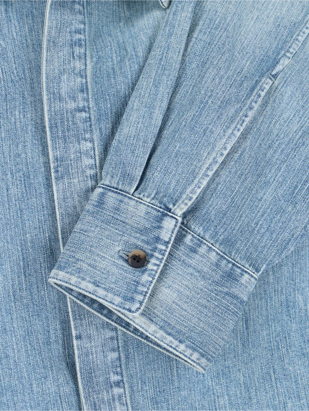 Curved Hem Denim Shirt