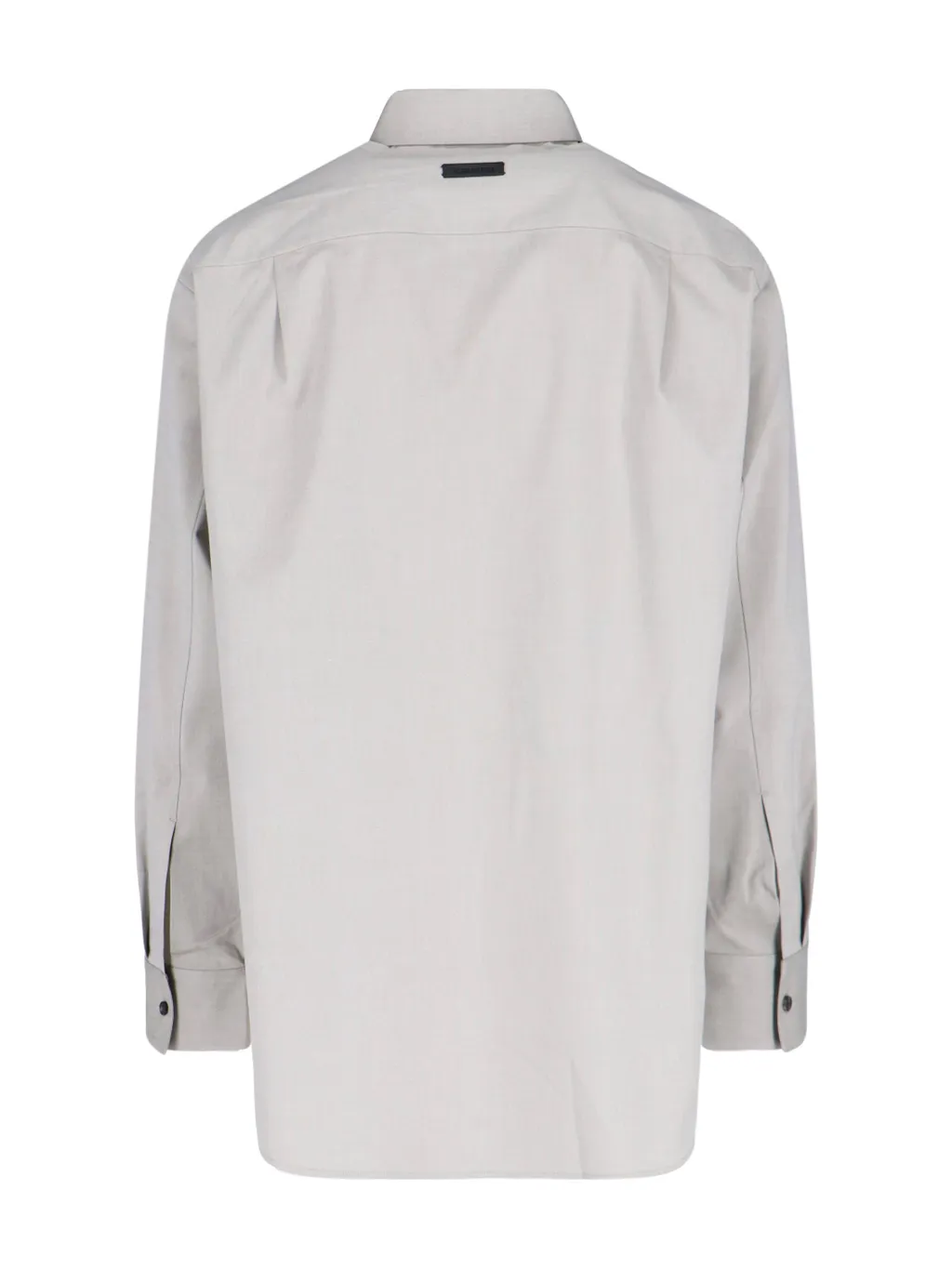 Long-Sleeved Curved Hem Shirt