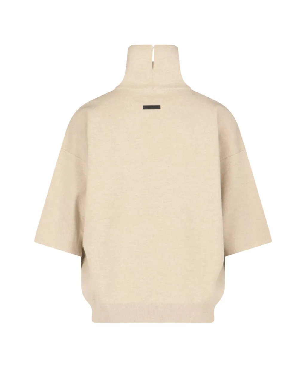 Knitted High Neck T-Shirt
