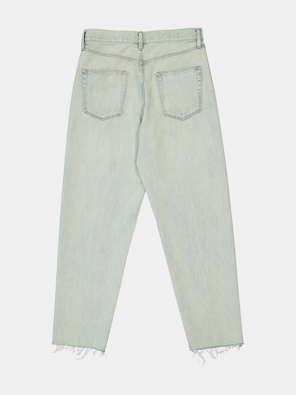 Straight-Leg Frayed-Edge Jeans