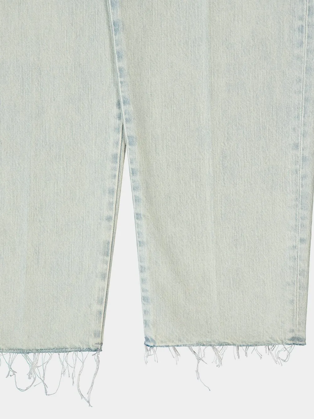Straight-Leg Frayed-Edge Jeans