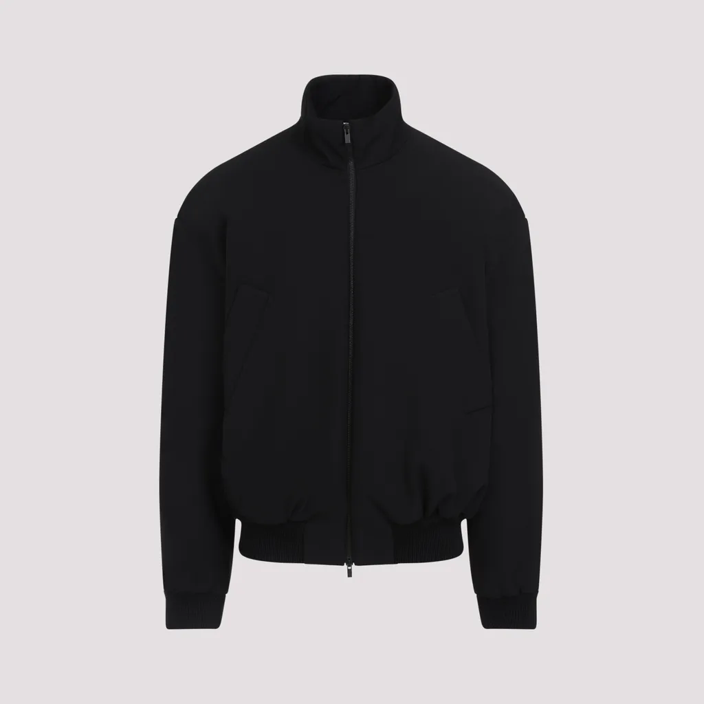 Logo Plaque Zip-Up Bomber Jacket