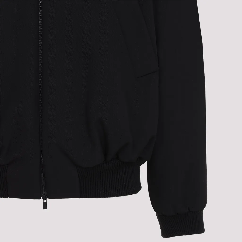 Logo Plaque Zip-Up Bomber Jacket