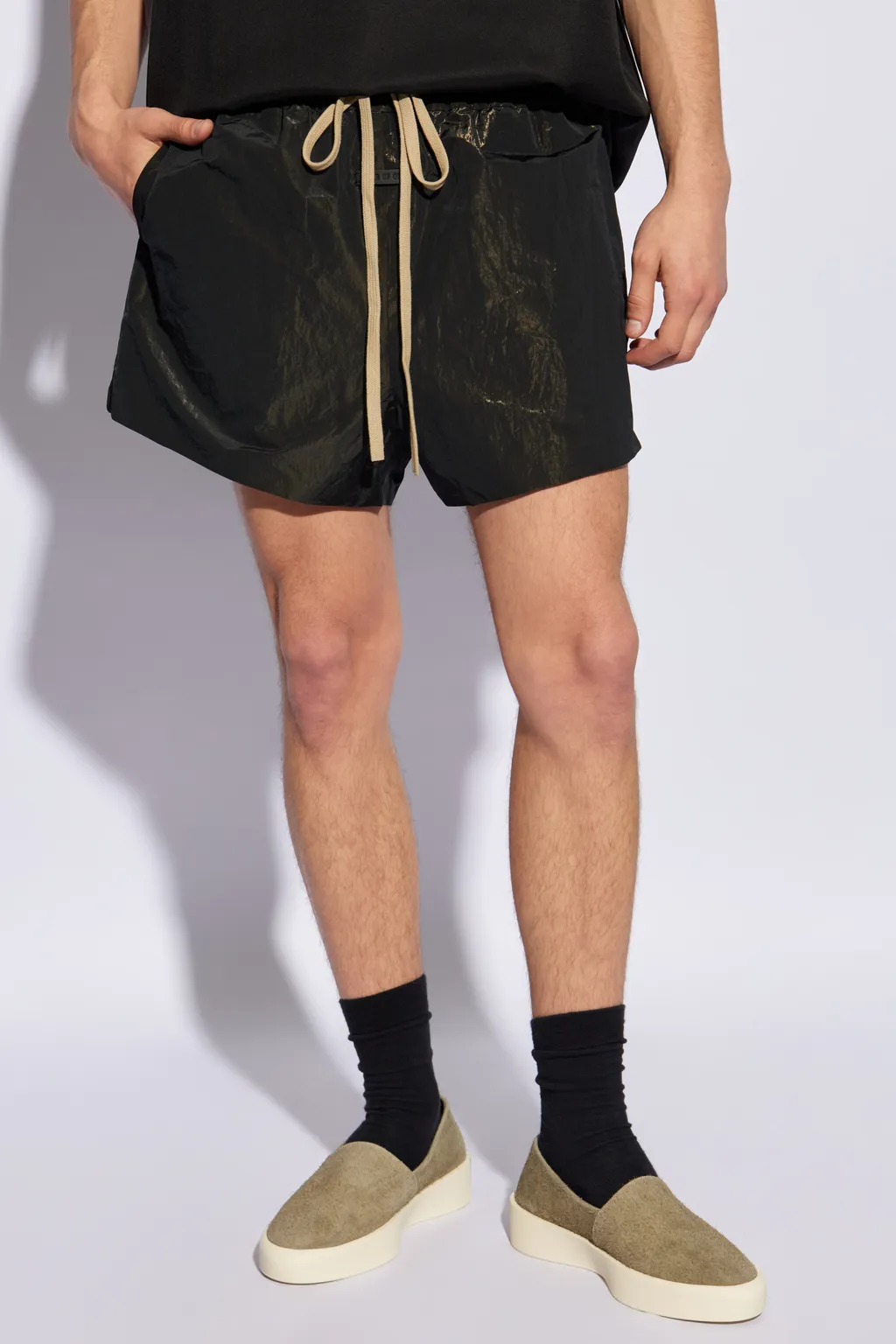 Logo-Patch Lamé Running Shorts