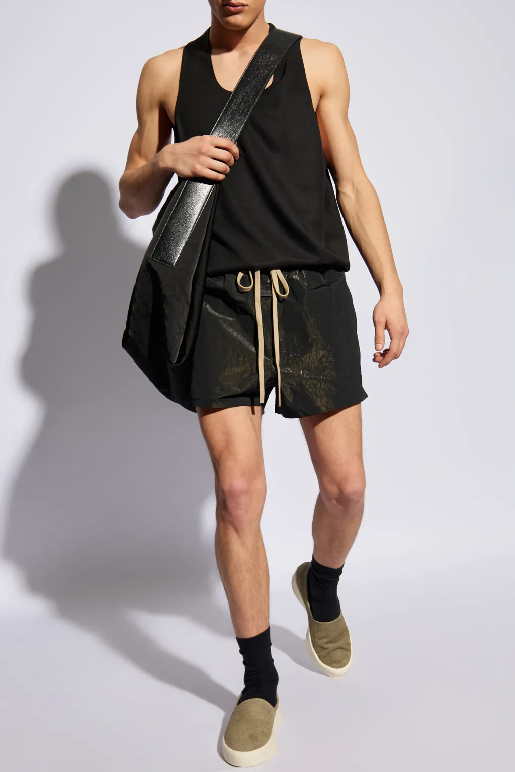 Logo-Patch Lamé Running Shorts
