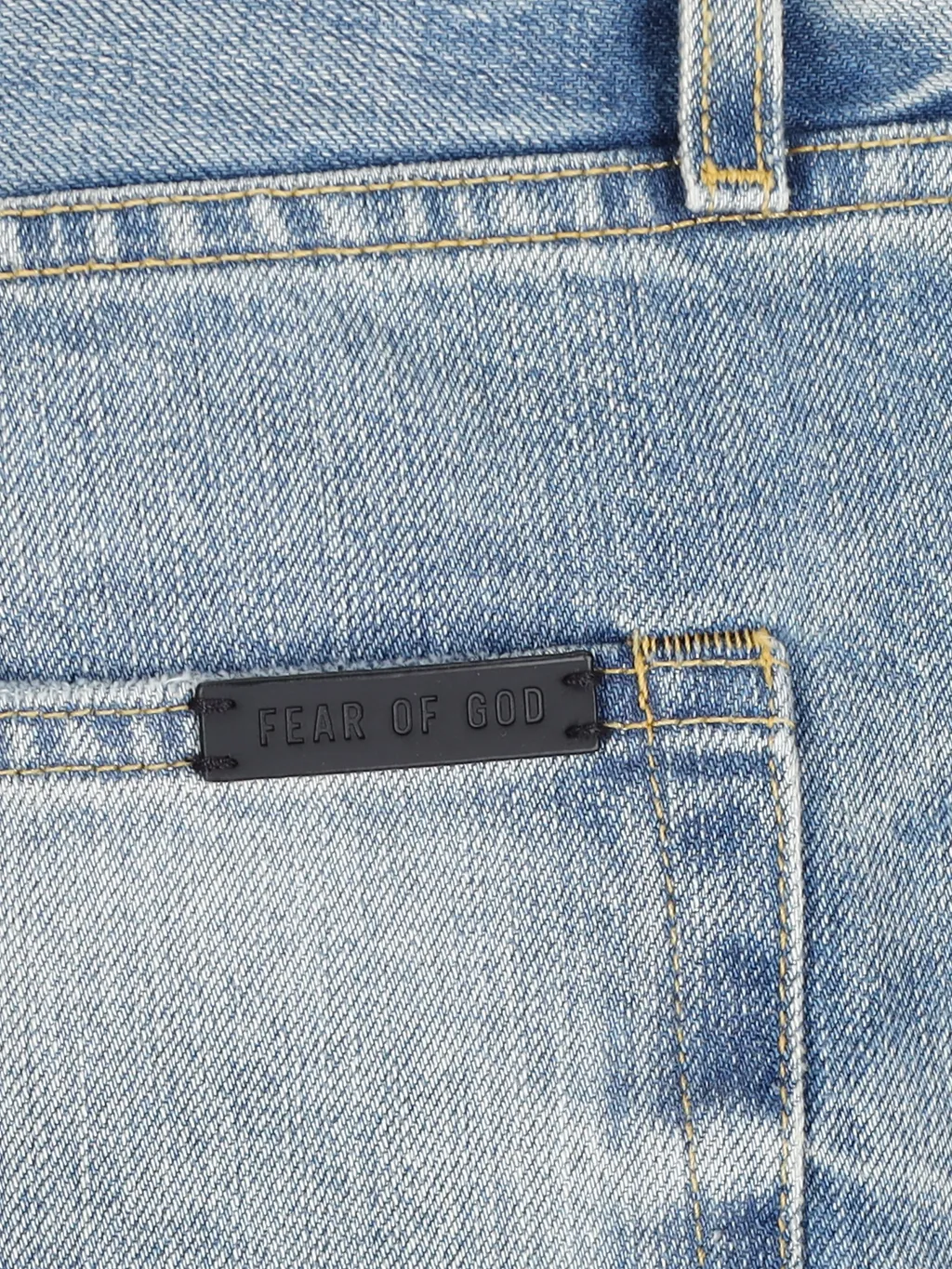 Stonewashed Straight-Leg Denim Trousers