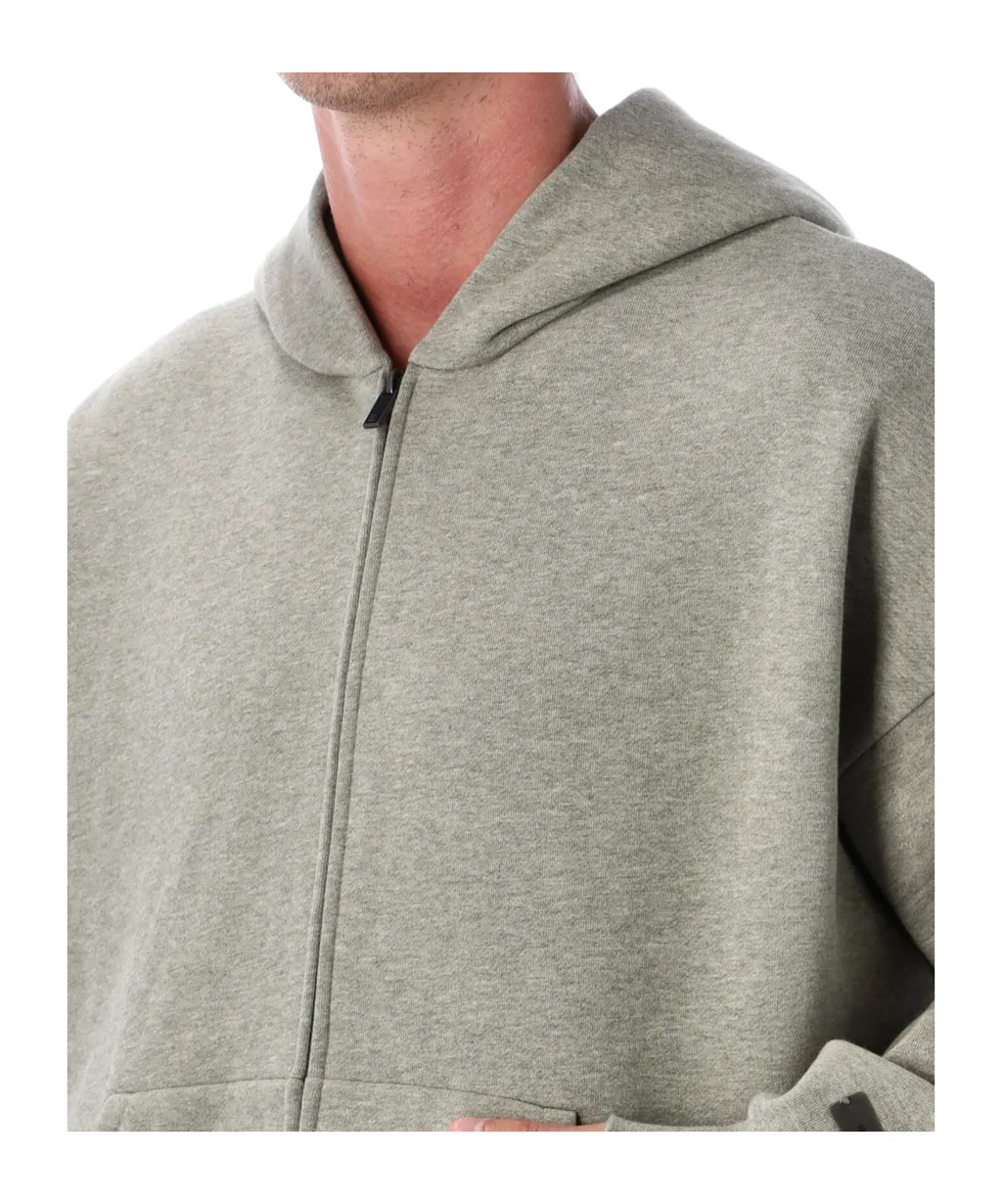 Logo Plaque Zipped Hoodie