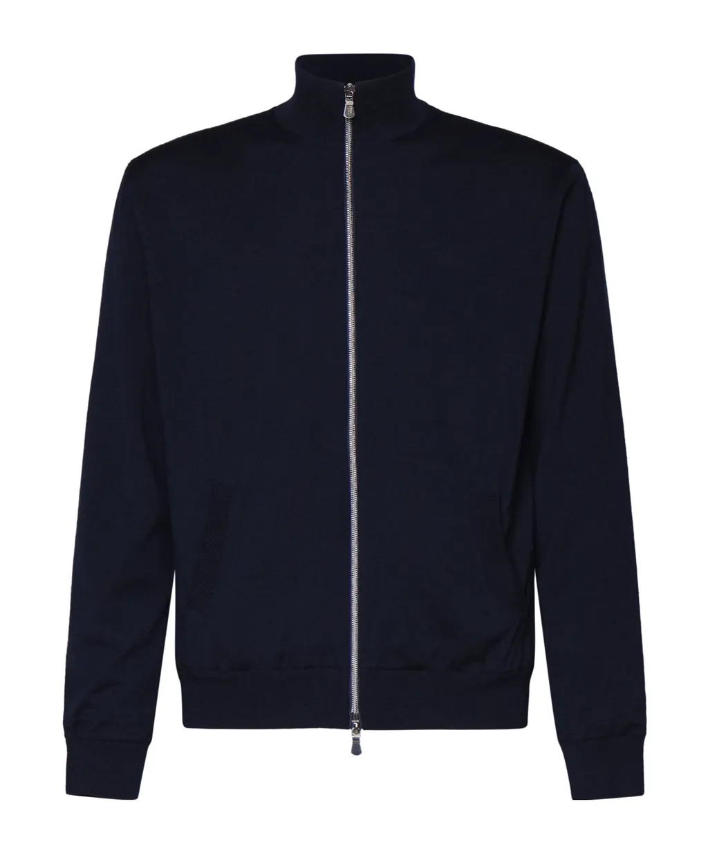 Full-Zip Mock Neck Sweater