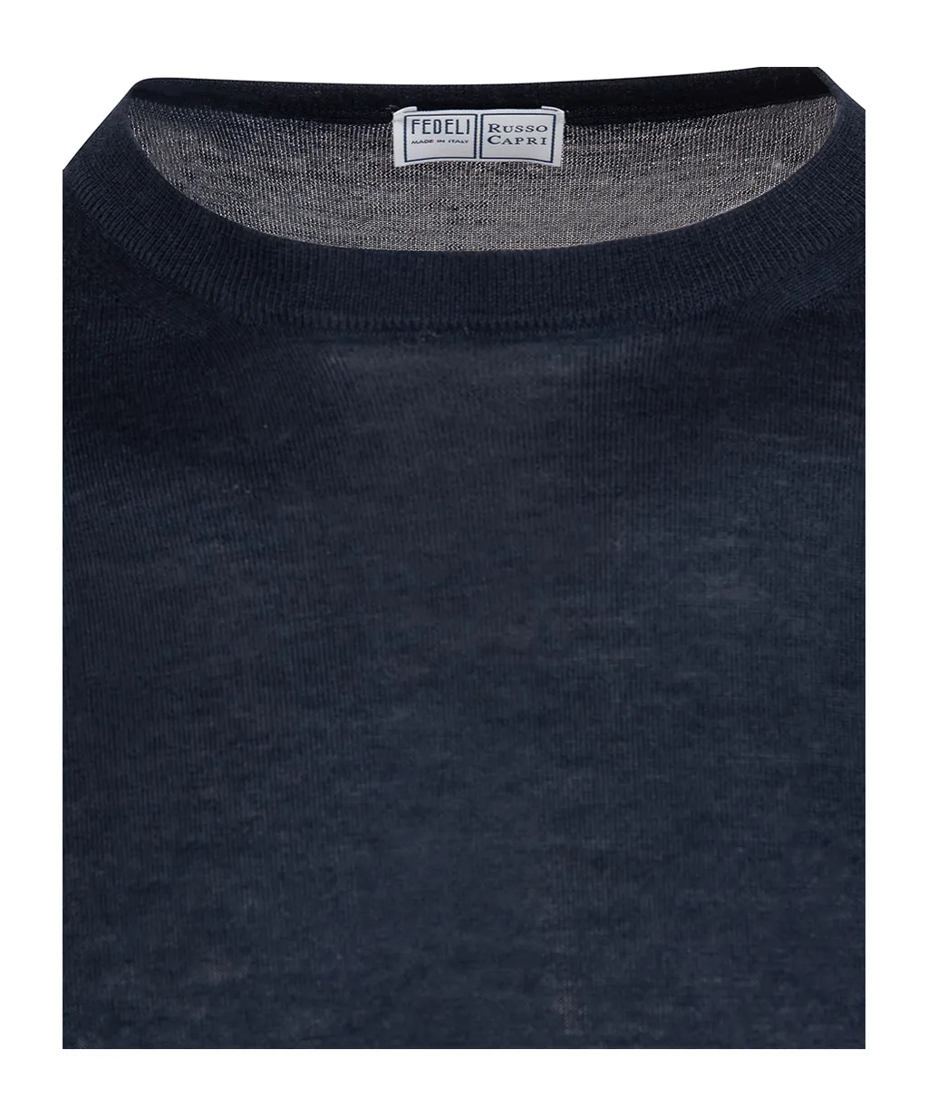 Round-Collar And Long-Sleeved Sweater