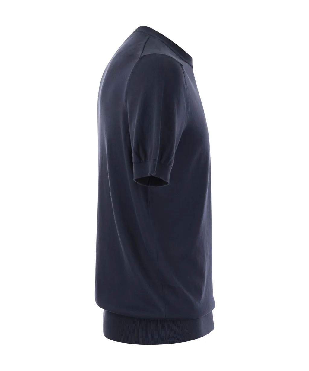 Fine-Knit Crewneck T-Shirt