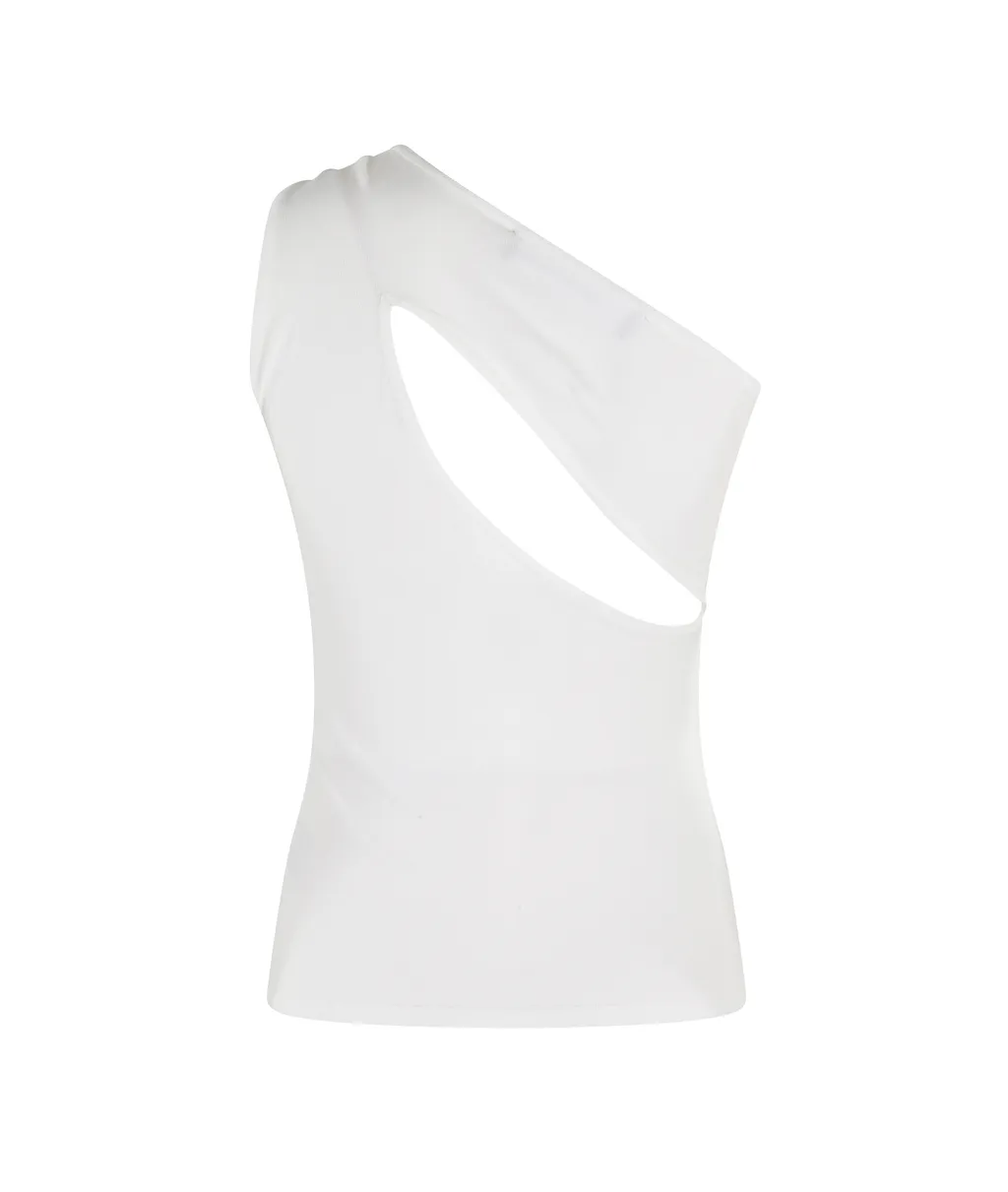 Jewel-Detail One-Shoulder Top