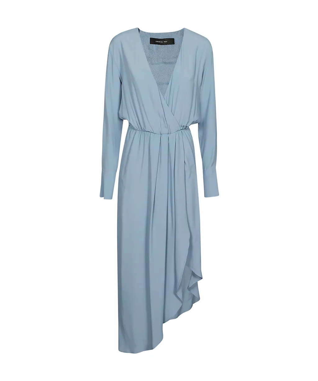 Asymmetric Wrap-Detail Dress