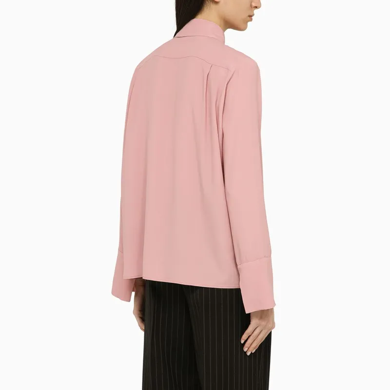 Classic-Collar Crepe Shirt